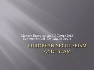 European secularism and Islam