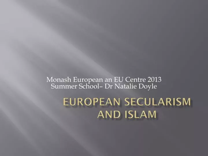 european secularism and islam