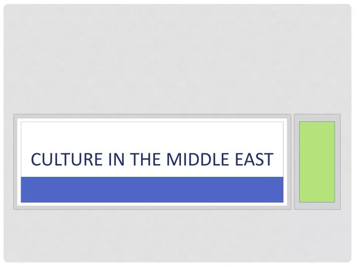 culture in the middle east
