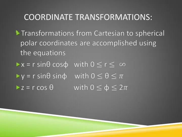 coordinate transformations