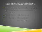 Coordinate TransformationS : - slide 1
