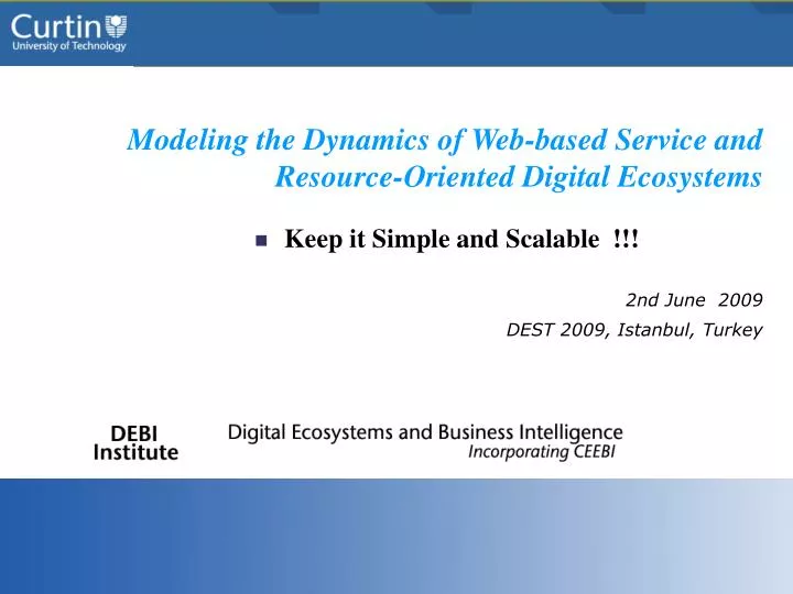 modeling the dynamics of web based service and resource oriented digital ecosystems