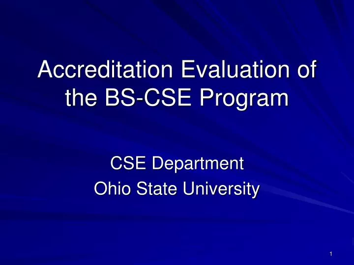 accreditation evaluation of the bs cse program