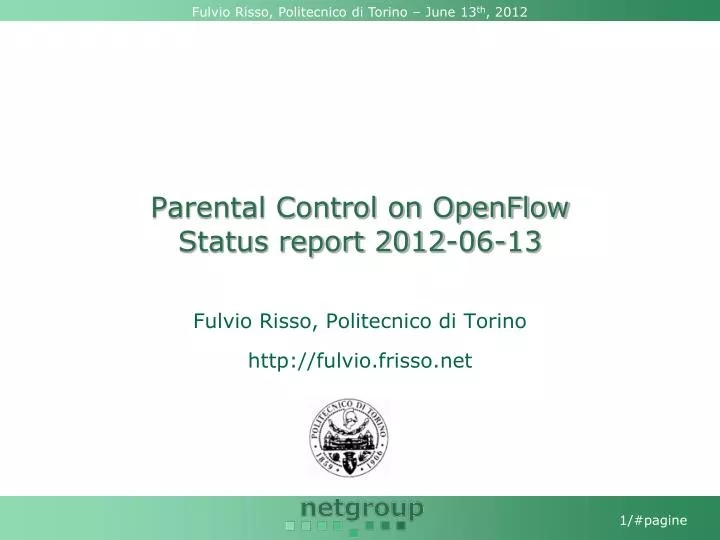 parental control on openflow status report 2012 06 13