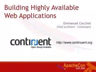 Building Highly Available Web Applications