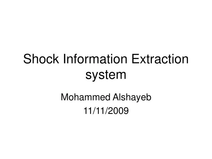 shock information extraction system