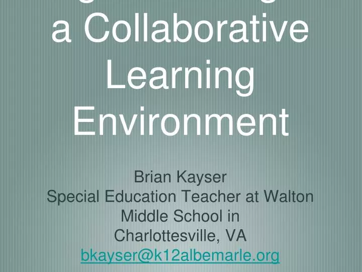digital writing in a collaborative learning environment