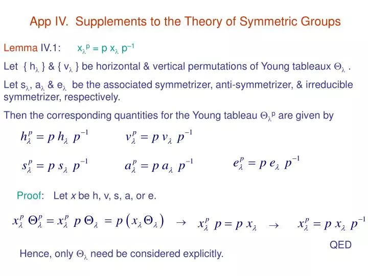 app iv supplements to the theory of symmetric groups