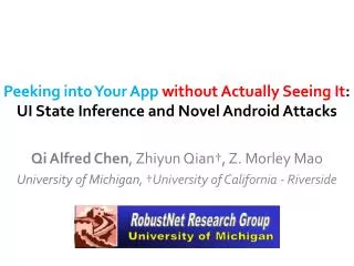 Peeking into Your App without Actually Seeing It : UI State Inference and Novel Android Attacks