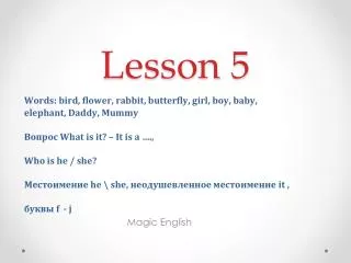 Lesson 5