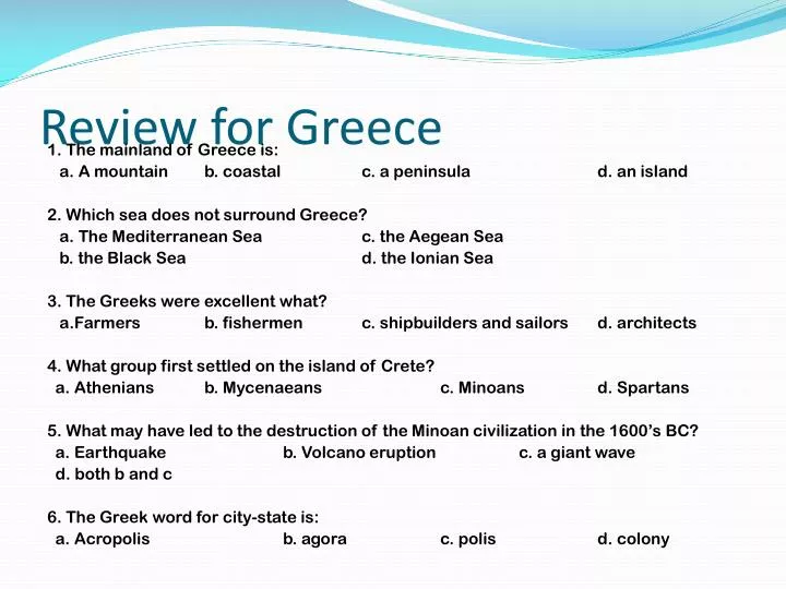review for greece