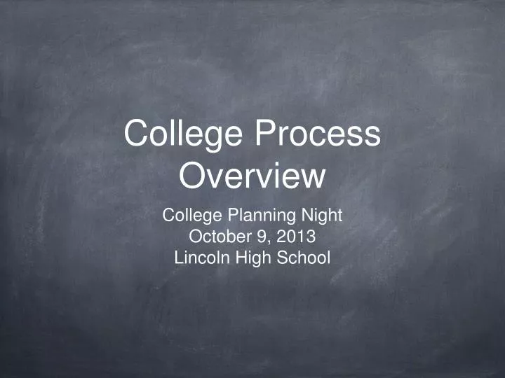 college process overview