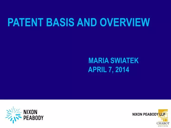 patent basis and overview maria swiatek april 7 2014