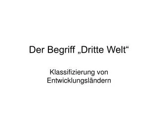der begriff dritte welt