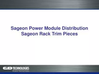 Sageon Power Module Distribution Sageon Rack Trim Pieces