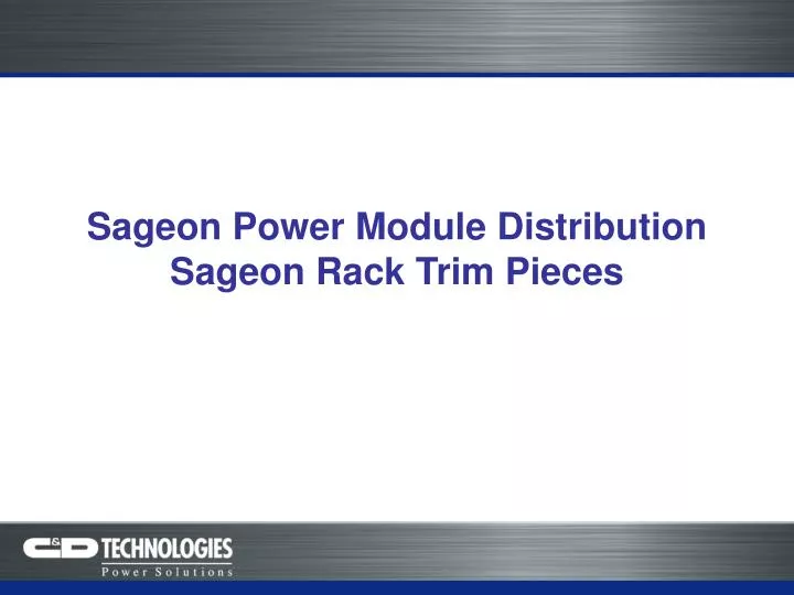 sageon power module distribution sageon rack trim pieces