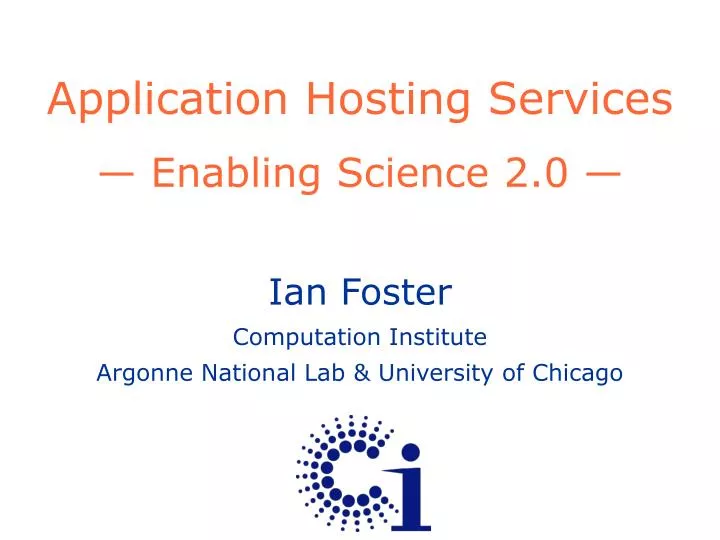 application hosting services enabling science 2 0