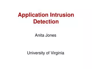 Application Intrusion Detection