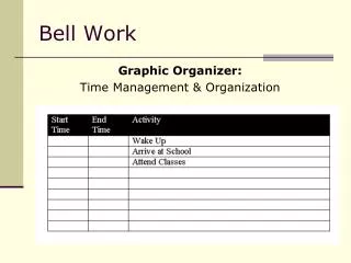 Bell Work