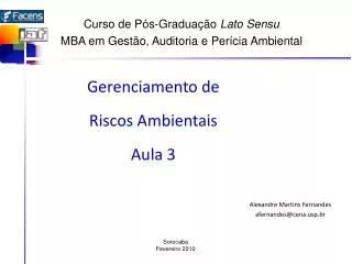 gerenciamento de riscos ambientais aula 3