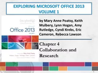 exploring Microsoft Office 2013 Volume 1
