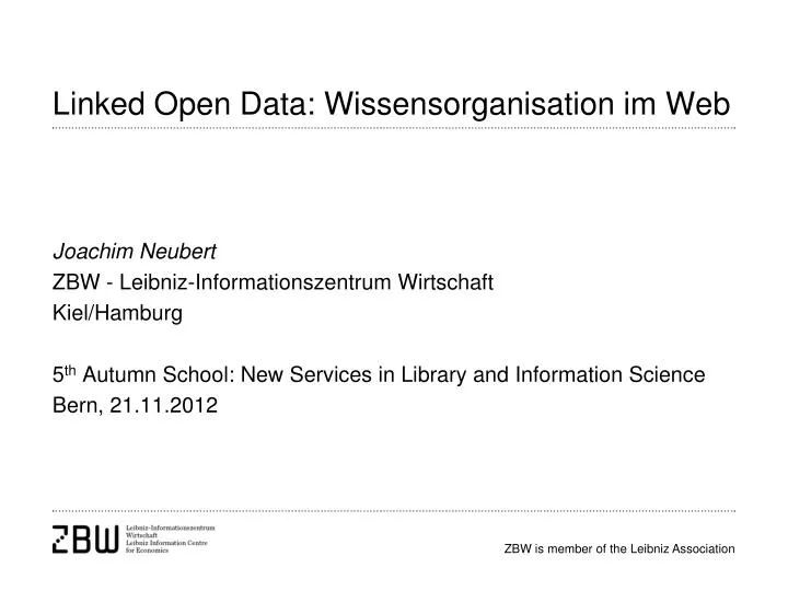 linked open data wissensorganisation im web