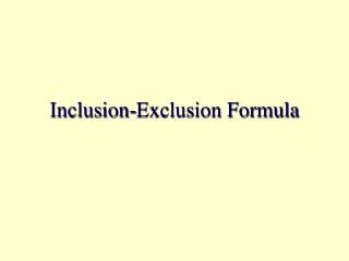 Inclusion-Exclusion Formula
