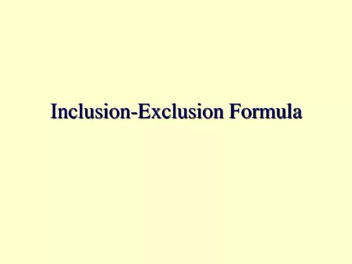 inclusion exclusion formula