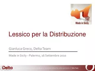 lessico per la distribuzione