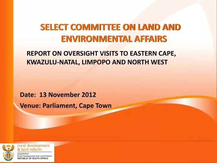 select committee on land and environmental affairs