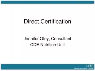 Direct Certification