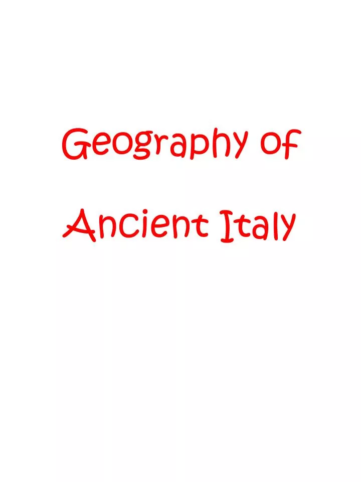 geography of ancient italy