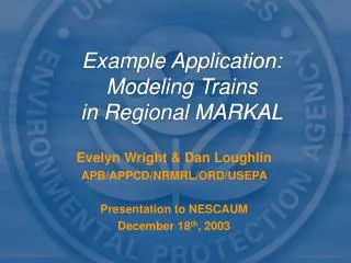 Example Application: Modeling Trains in Regional MARKAL