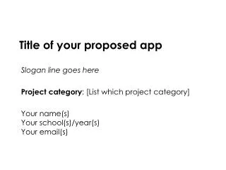 Title of your proposed app