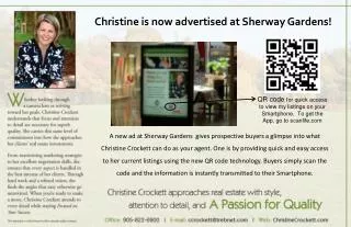 Christine is now advertised at Sherway Gardens!