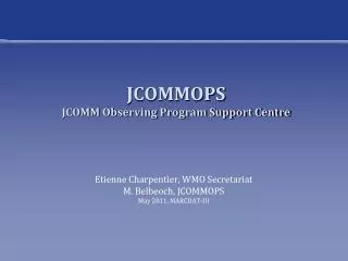 JCOMMOPS JCOMM Observing Program Support Centre