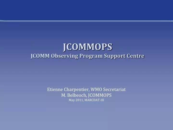 jcommops jcomm observing program support centre