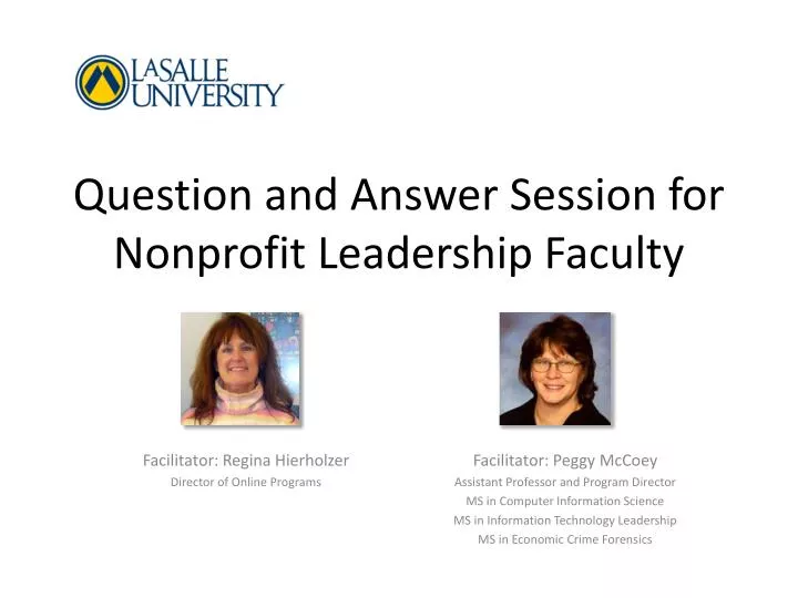 question and answer session for nonprofit leadership faculty