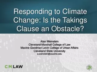 Responding to Climate Change: Is the Takings Clause an Obstacle?