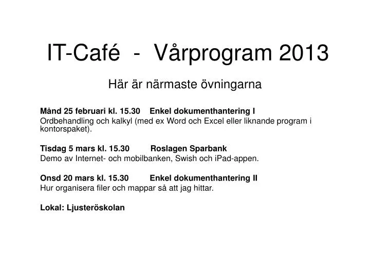 it caf v rprogram 2013