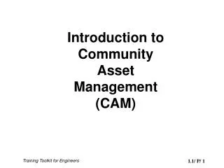 introduction to community asset management cam