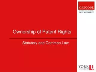 Ownership of Patent Rights