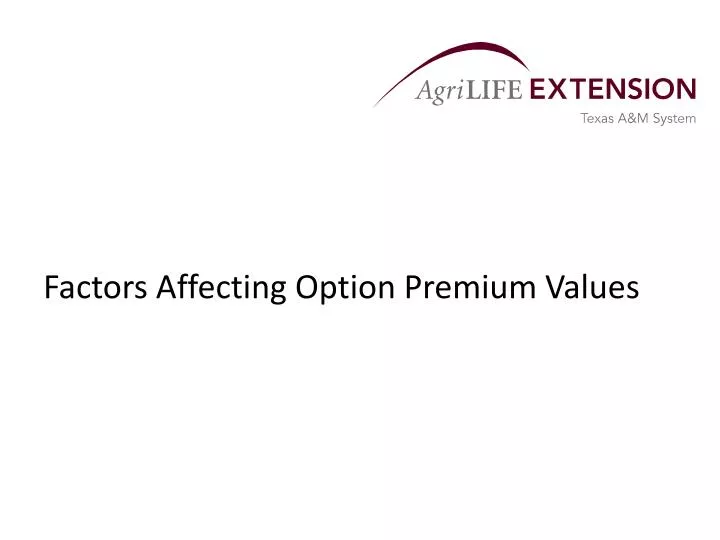 factors affecting option premium values