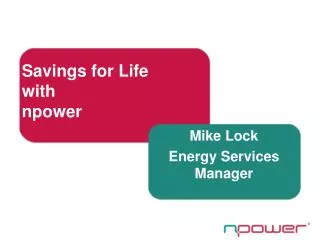 Savings for Life with npower