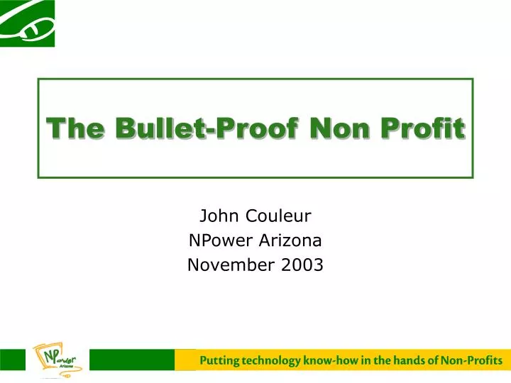 the bullet proof non profit