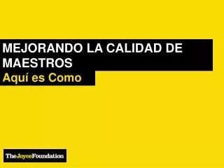 mejorando la calidad de maestros