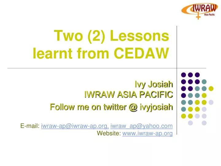 two 2 lessons learnt from cedaw