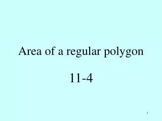 Area of a regular polygon