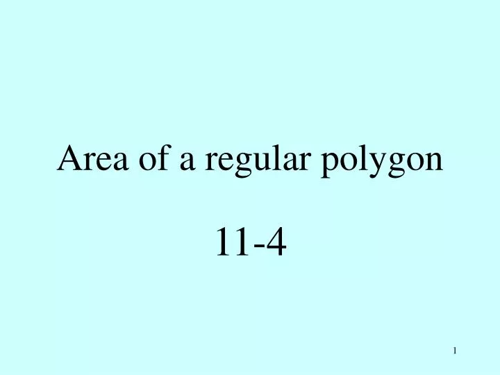 area of a regular polygon