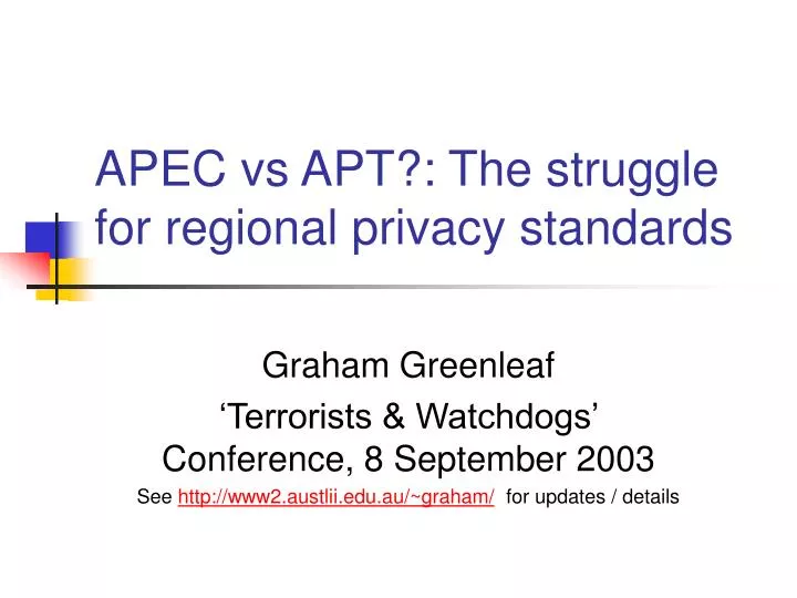 apec vs apt the struggle for regional privacy standards